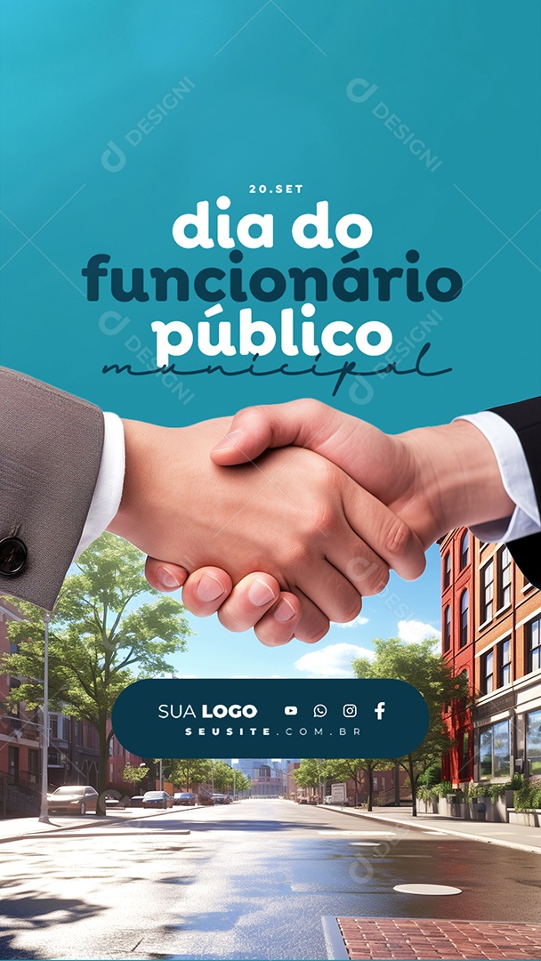 Story Social Media Dia Do Funcionário Público Municipal 20 de Setembro Social Media PSD Editável
