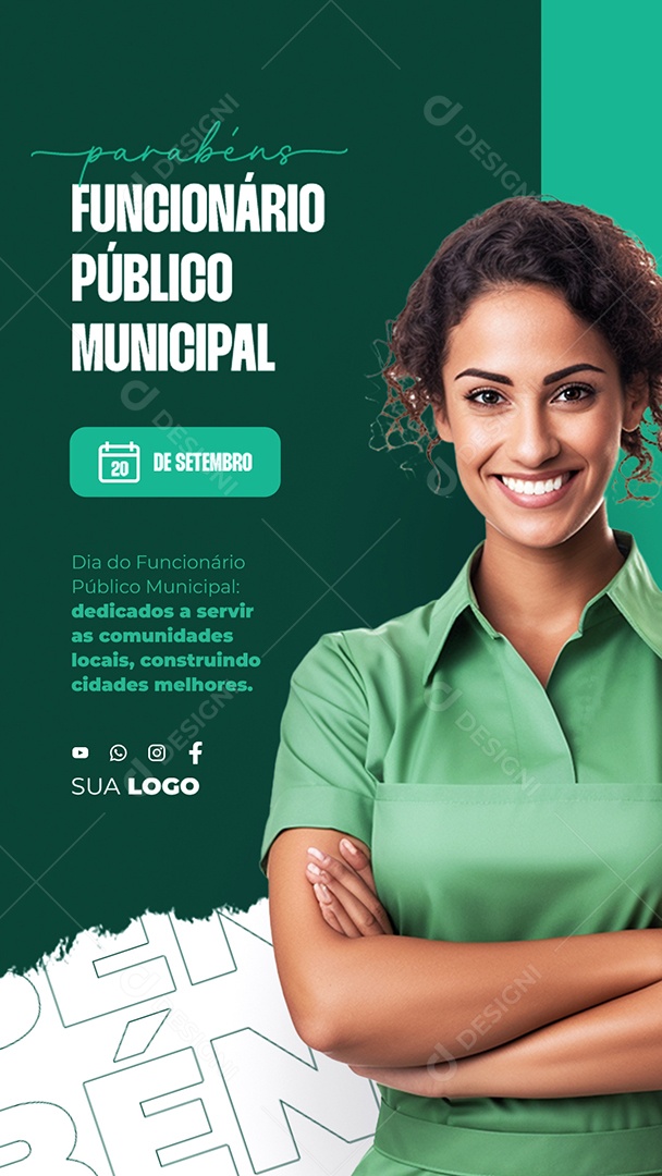 Story Dia Do Funcionário Público Municipal Parabéns 20 de Setembro Social Media PSD Editável