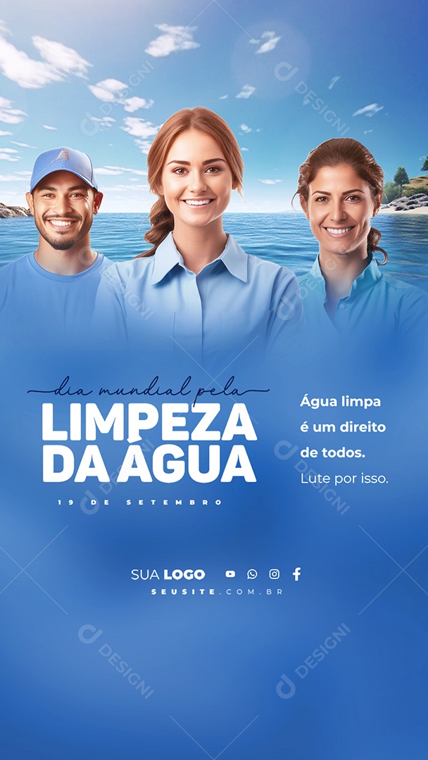 Story Dia Mundial pela Limpeza da Água 19 de Setembro Social Media PSD Editável