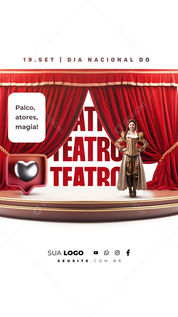 Story Dia Nacional Do Teatro Palcos Atores Magia Social Media PSD Editável