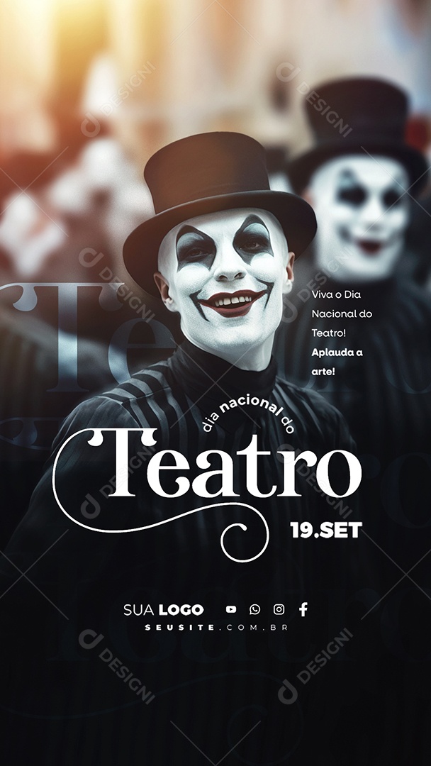 Story Dia Nacional Do Teatro 19 de Setembro Social Media PSD Editável