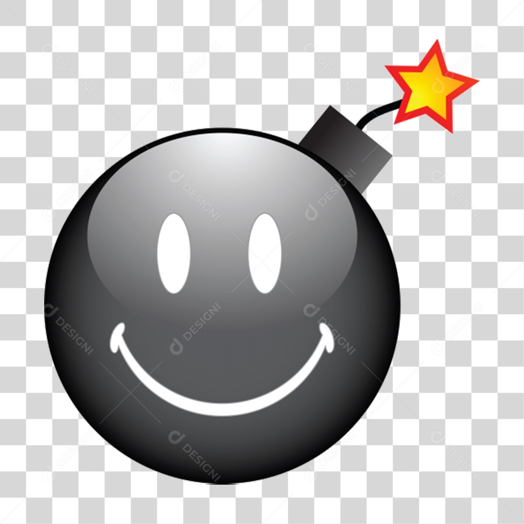 Bomba com Carinha Alegre PNG Transparente