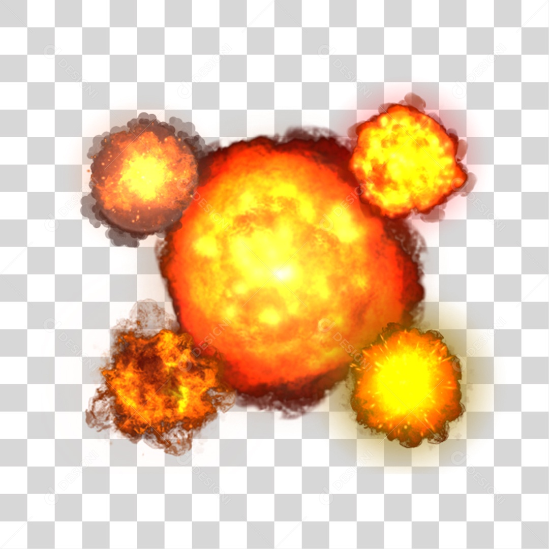 Explosão de Bombas PNG Tansparente