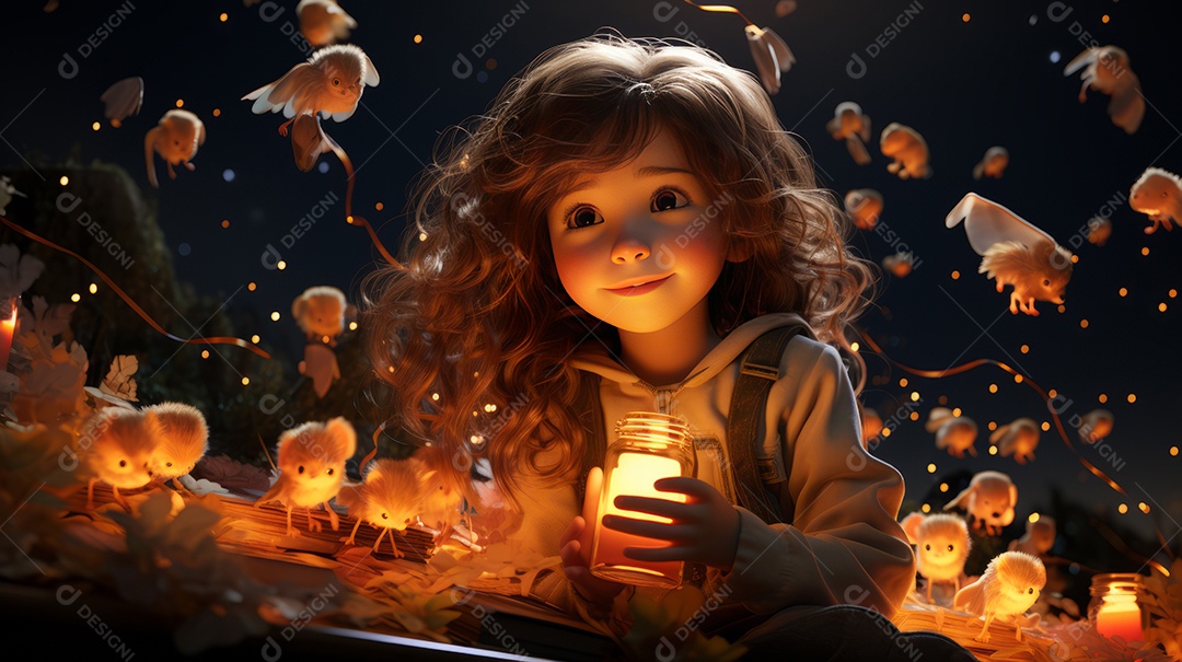 Desenho de criança realista.