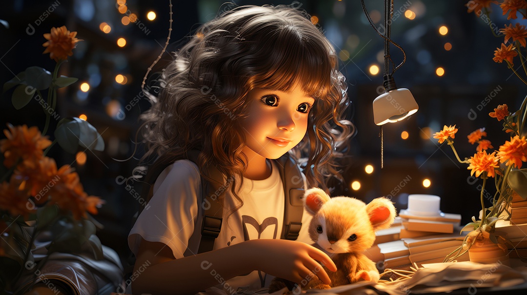 Desenho de criança realista.