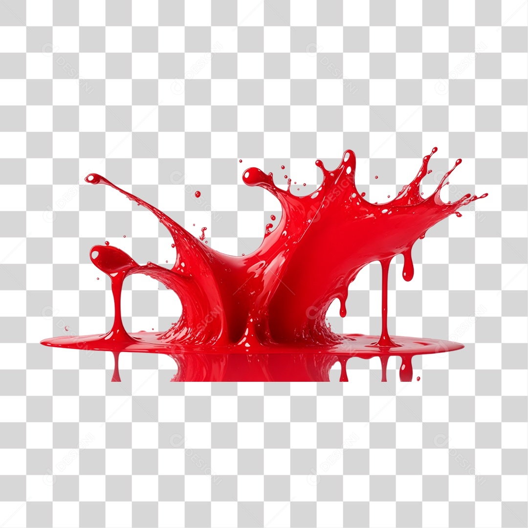 Splash de Tinta Vermelha PNG Transparente