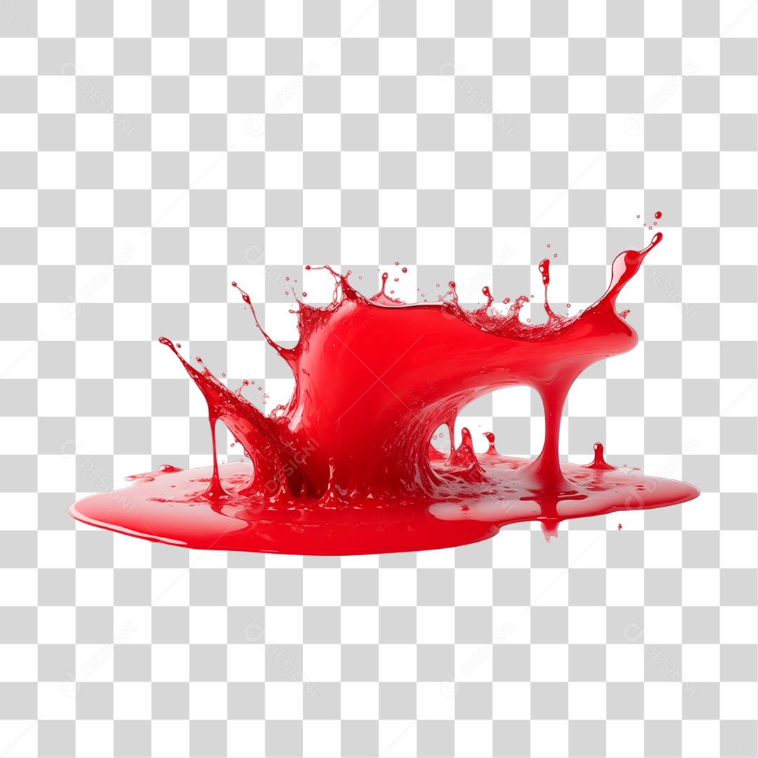 Splash de Tinta Vermelha PNG Transparente