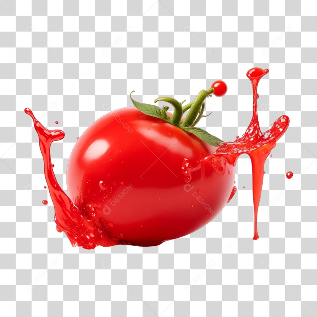 Splash de Tinta Vermelha Tomate PNG Transparente
