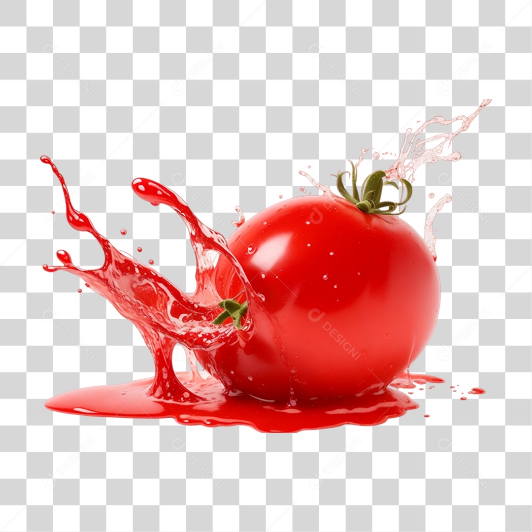 Splash de Molho Vermelho Tomate PNG Transparente