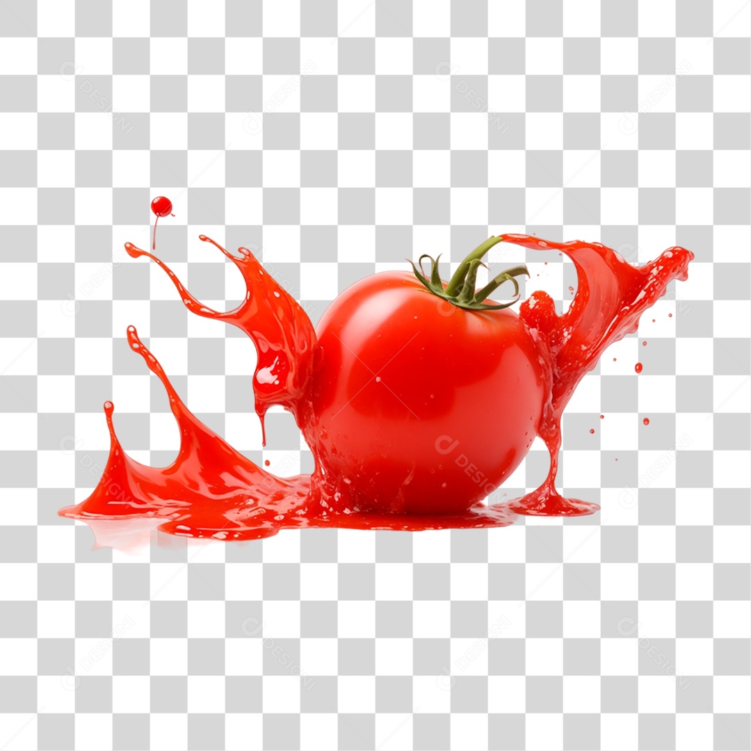 Splash de Molho Vermelho Tomate PNG Transparente
