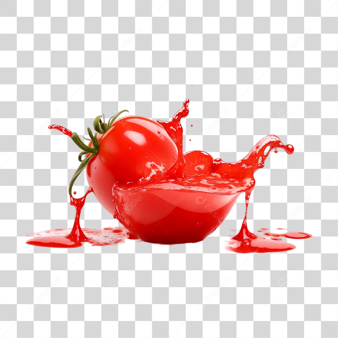 Splash de Molho Vermelho Tomate PNG Transparente