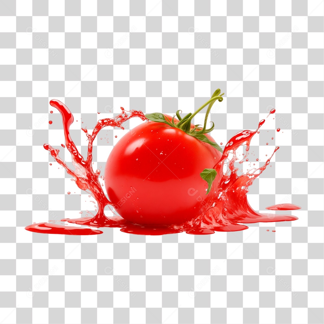 Splash de Molho Vermelho Tomate PNG Transparente