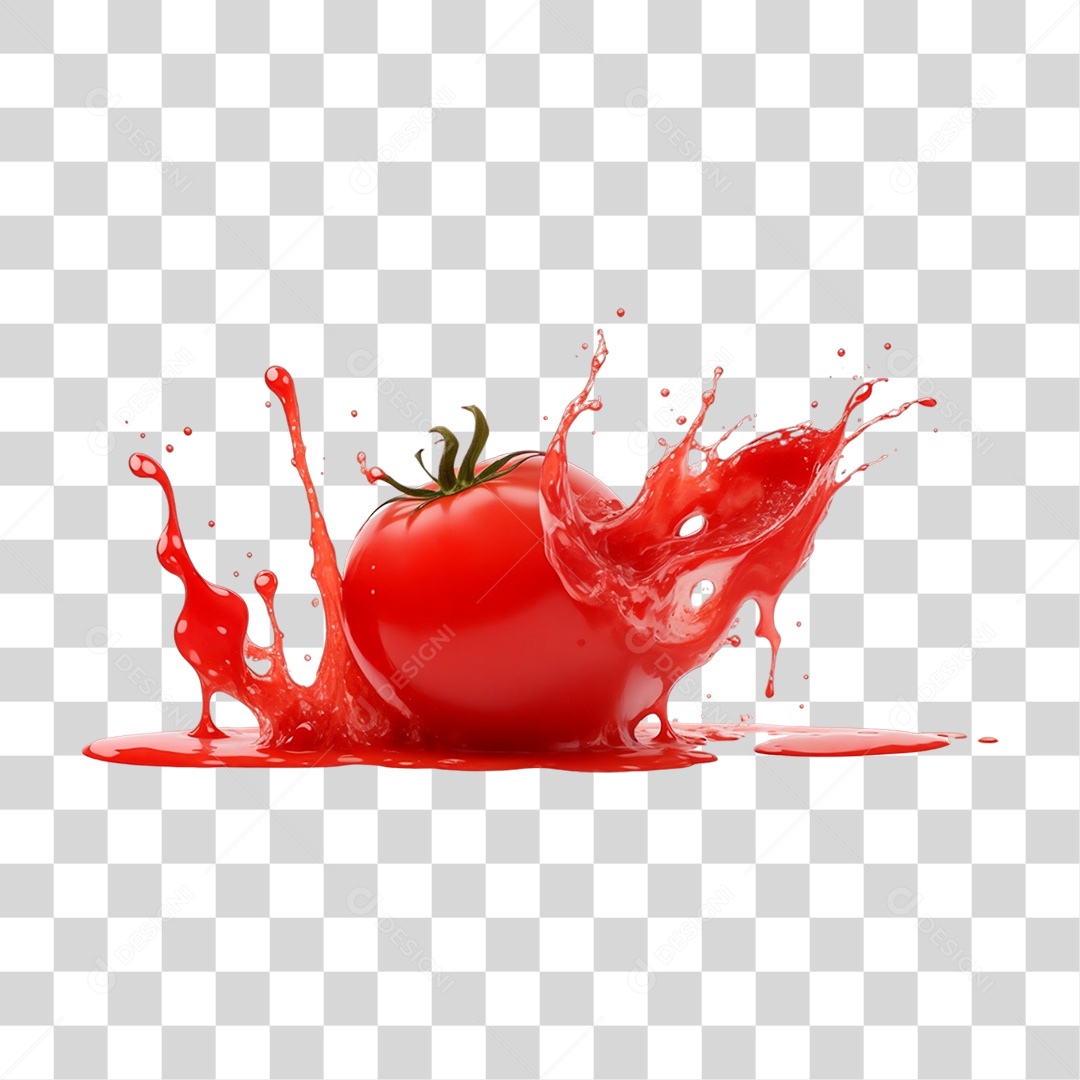 Splash de Molho Vermelho Tomate PNG Transparente