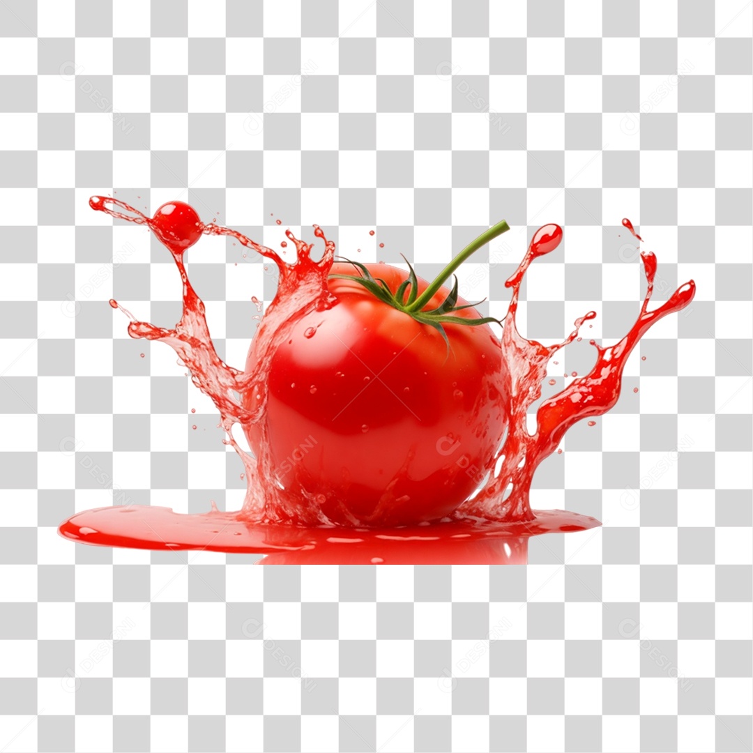Splash de Molho Vermelho Tomate PNG Transparente