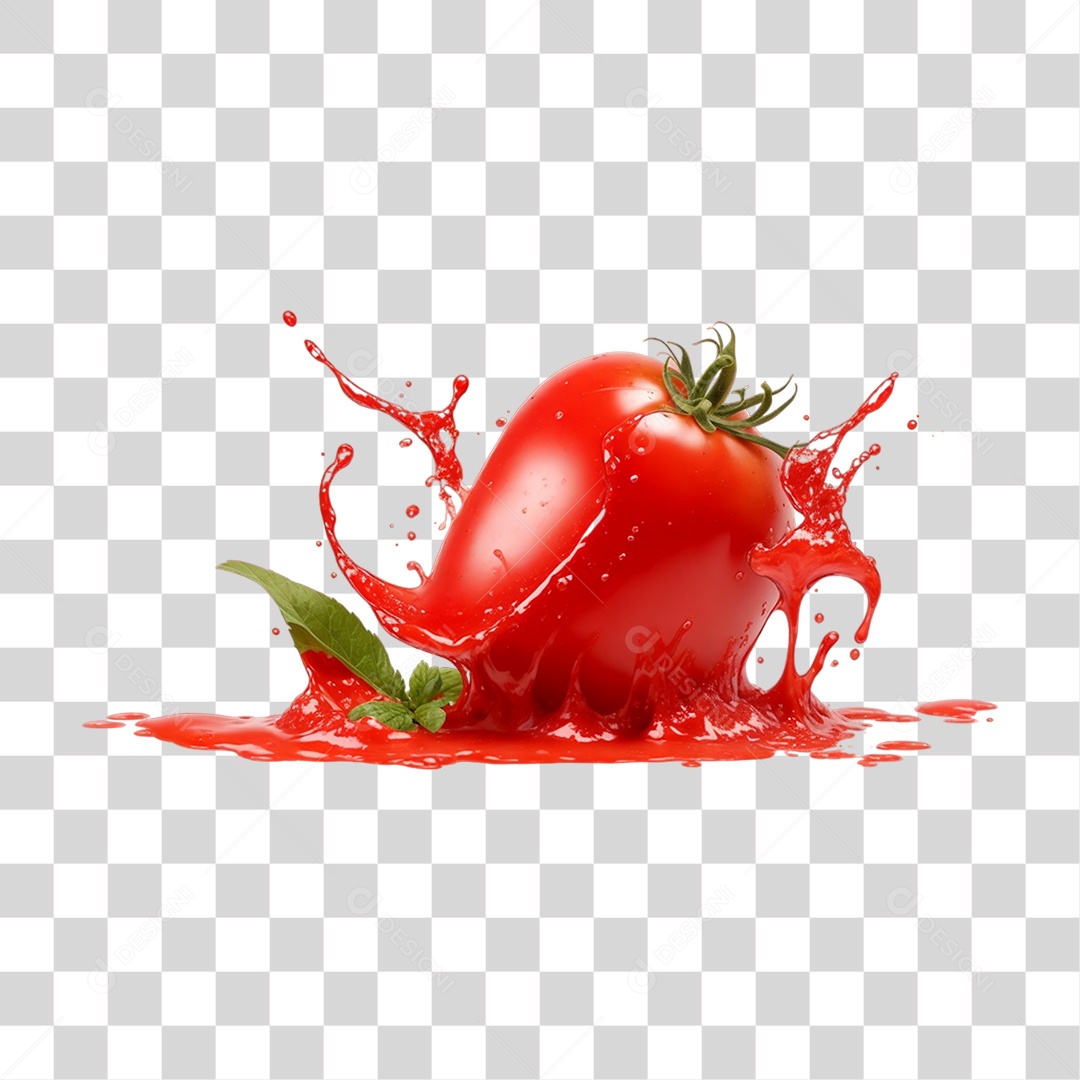 Splash de Molho Vermelho Tomate PNG Transparente