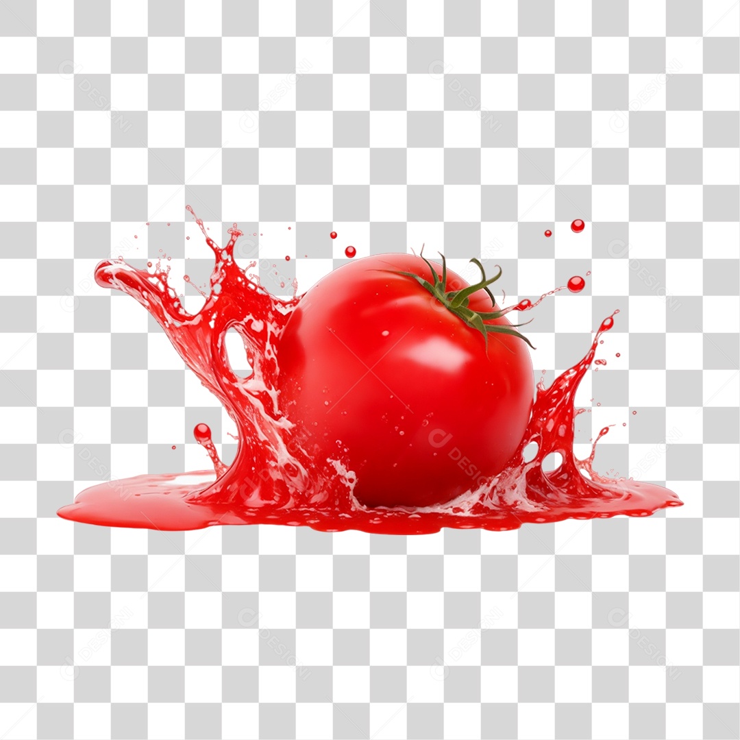 Splash de Molho Vermelho Tomate PNG Transparente