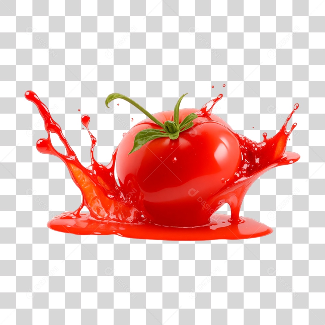 Splash de Molho Vermelho Tomate PNG Transparente