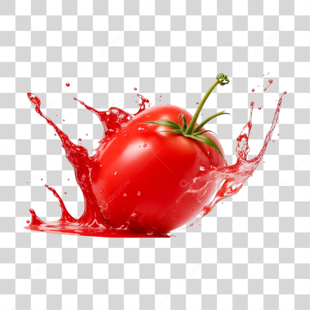 Splash de Molho Vermelho Tomate PNG Transparente