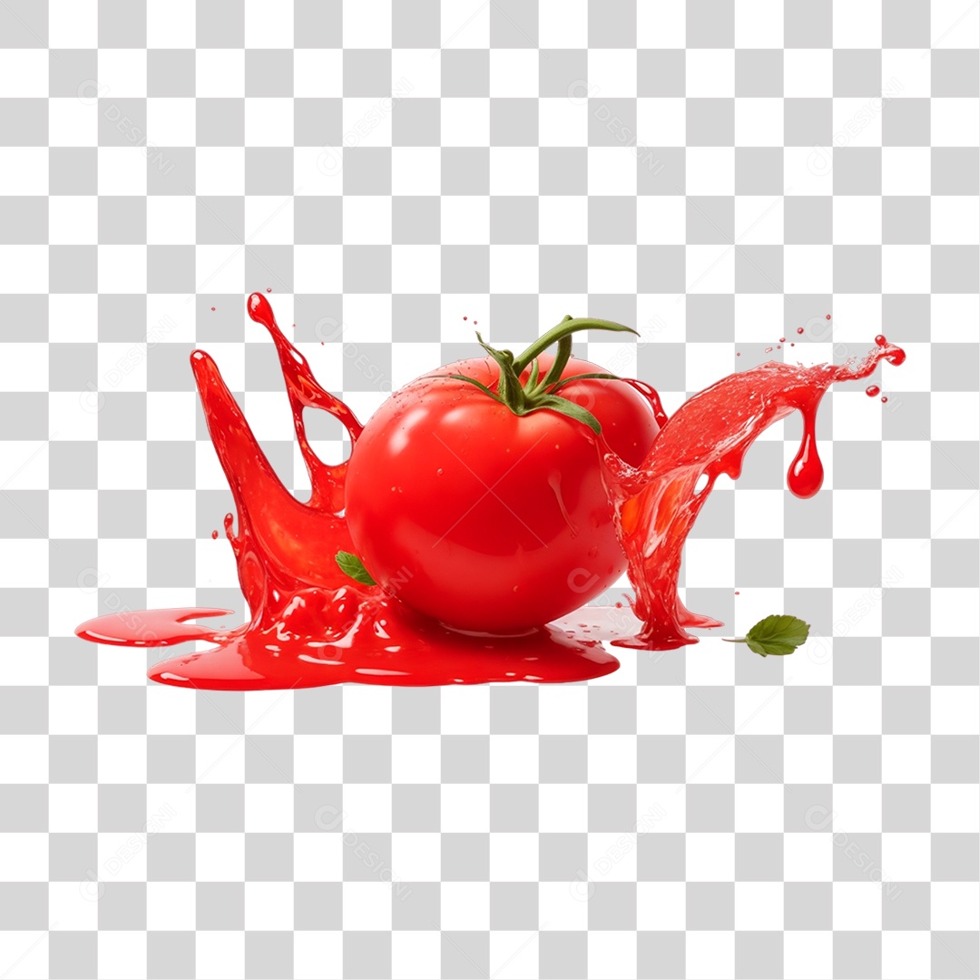 Splash de Molho Vermelho Tomate PNG Transparente