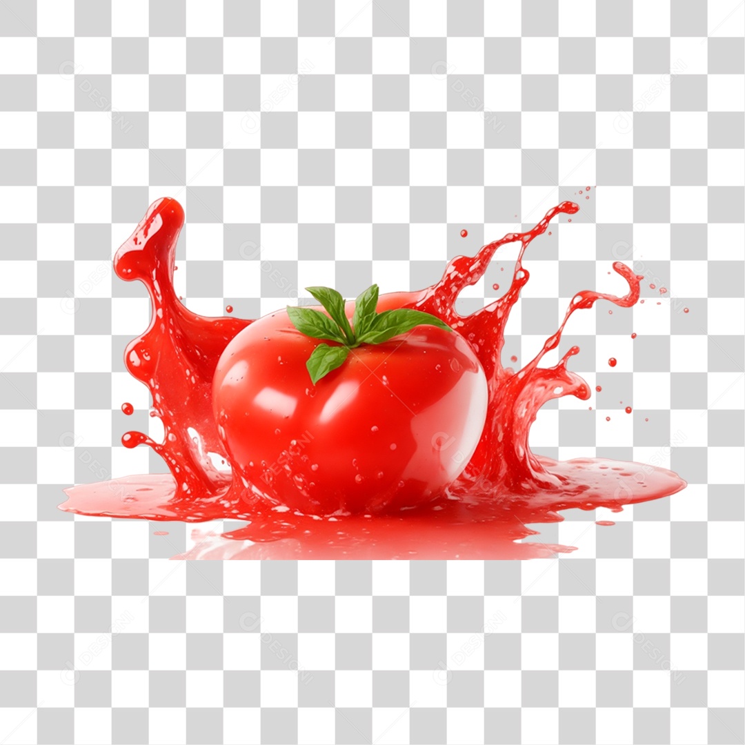 Splash de Molho Vermelho Tomate PNG Transparente