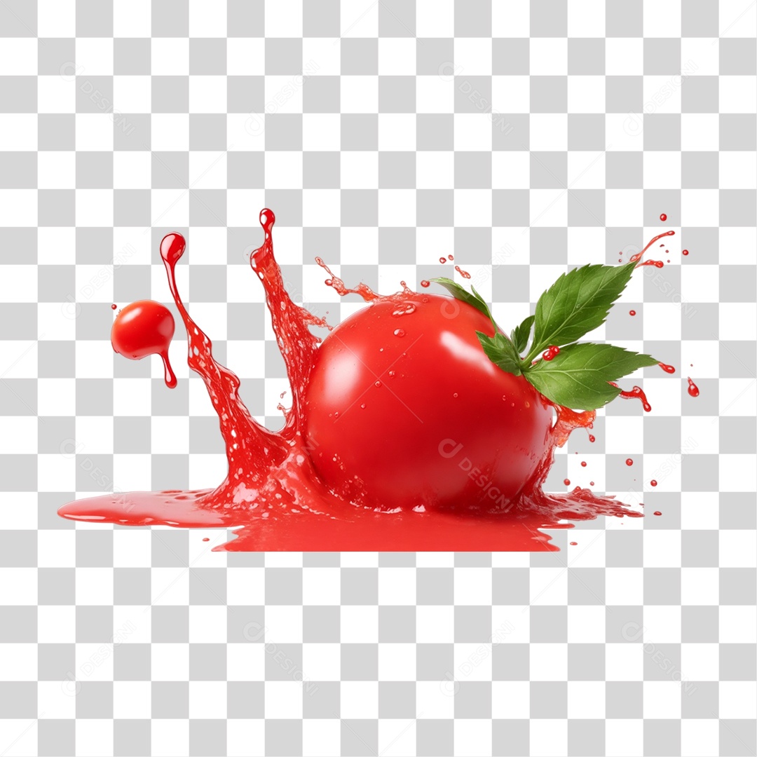 Splash de Molho Vermelho Tomate PNG Transparente