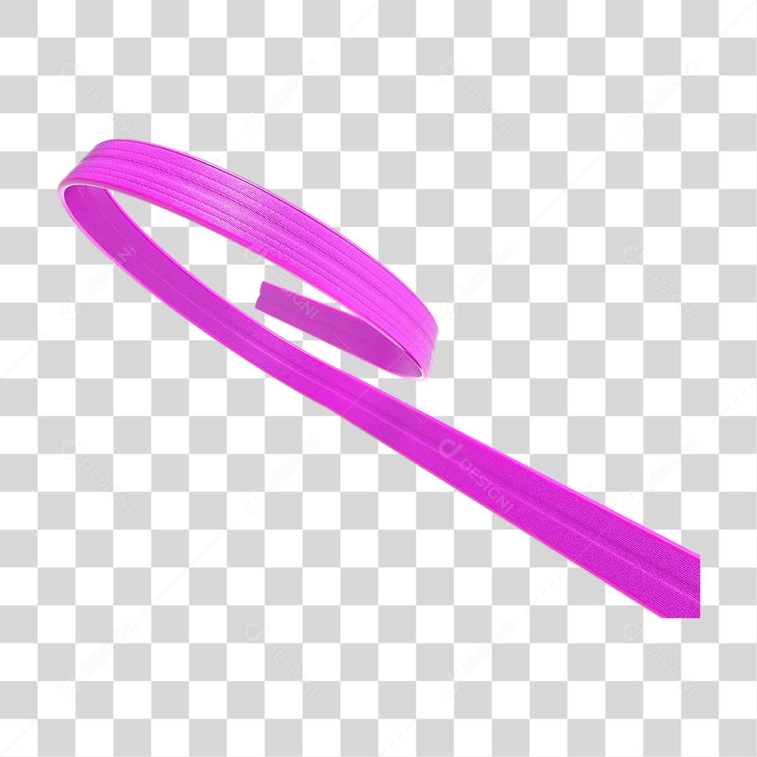 Fita Rosa Elemento 3D para Composição PNG Transparente
