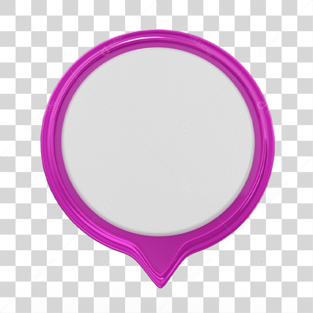 Selo 3D Caixa de Texto Rosa Outubro Rosa PNG Transparente