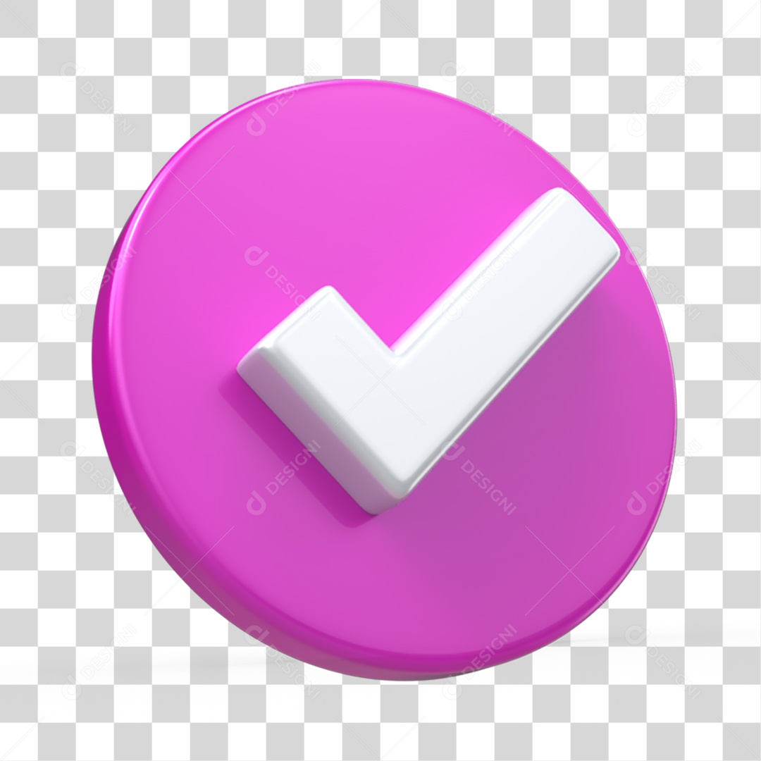 Selo 3D Símbolo de Confirmação Outubro Rosa PNG Transparente