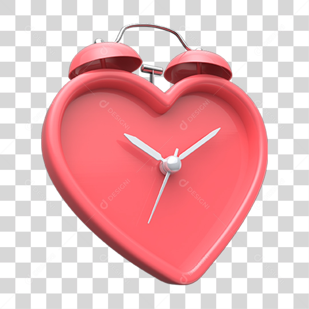 Despertador em Forma de Coração Outubro Rosa PNG Transparente