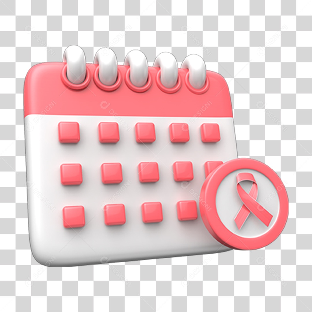 Calendário Outubro Rosa PNG Transparente