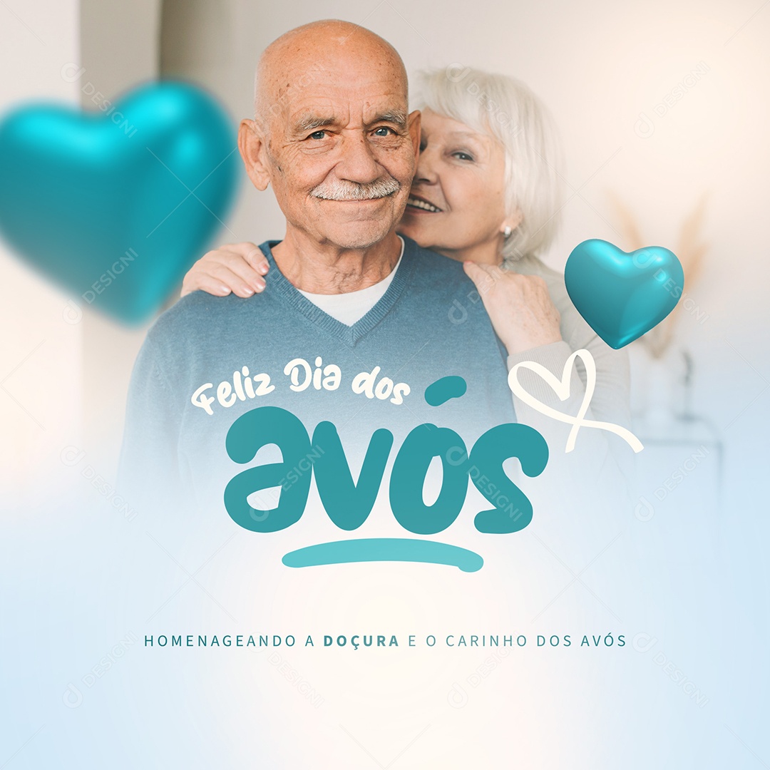 Feliz Dia dos Avós Homenageando a Doçura e o Carinho Social Media PSD Editável