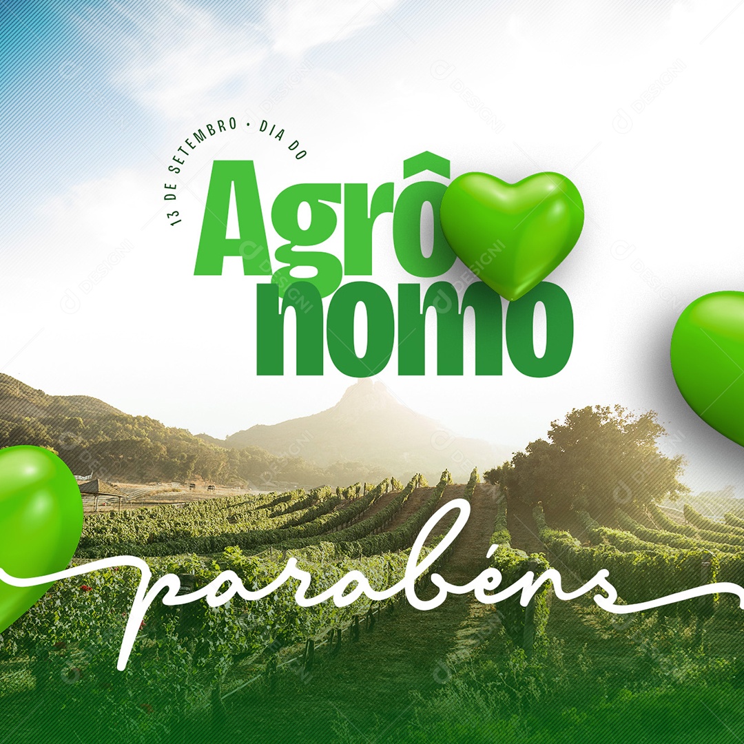 Dia do Agrõnomo 13 de Setembro Social Media PSD Editável