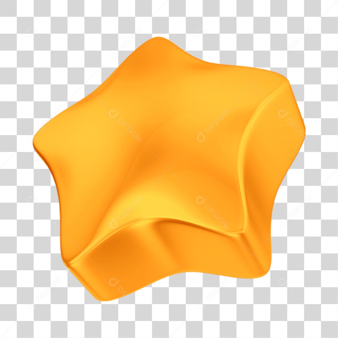 Estrela Amarela Elemento 3D Para Composição PNG Transparente