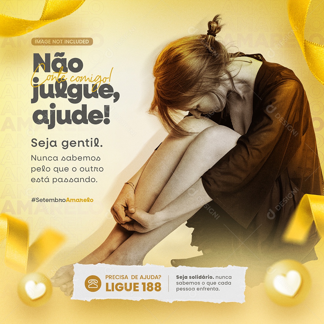 Social Media Setembro Amarelo Não Julgue Ajude PSD Editável