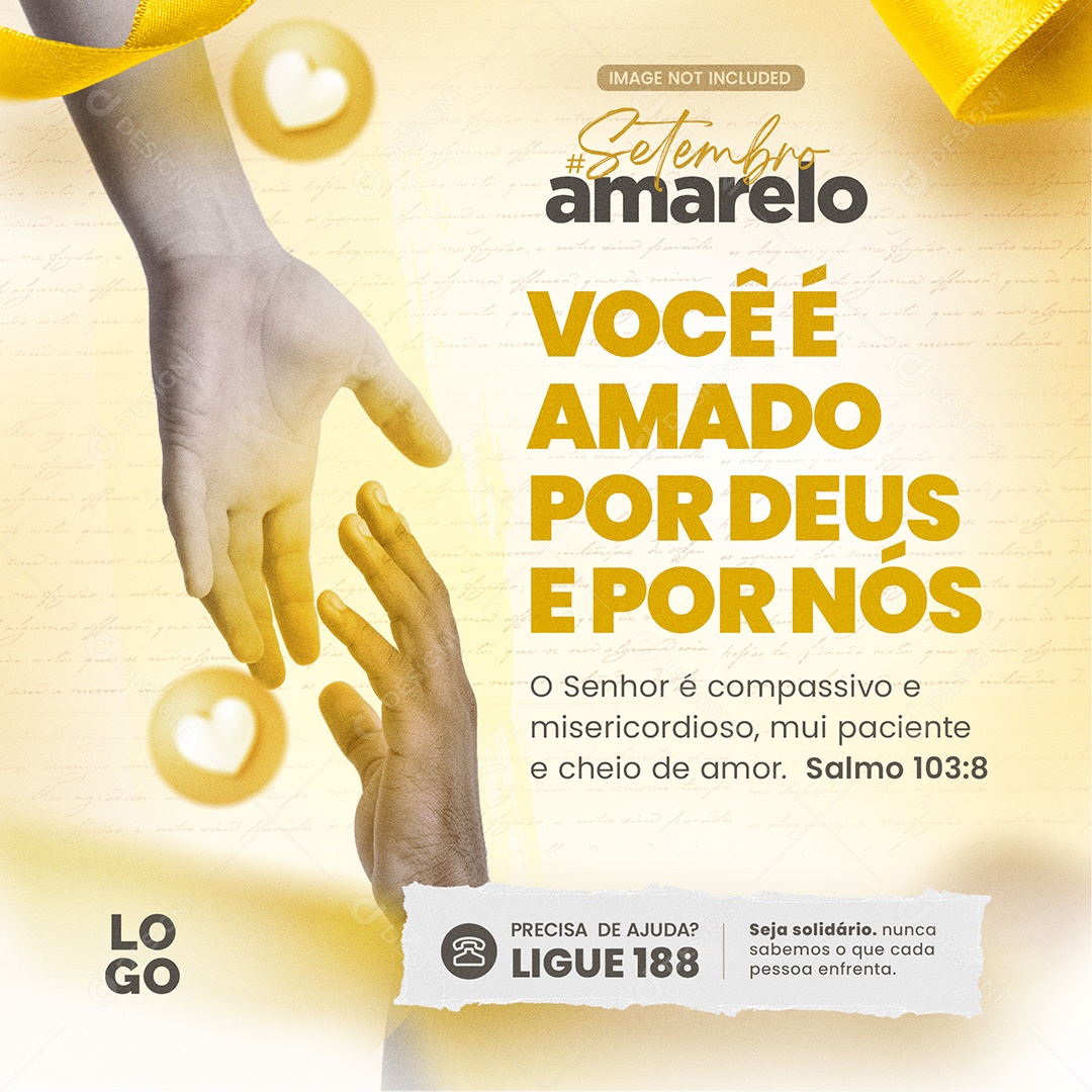 Amado Por Deus e Por Nós Setembro Amarelo Social Media PSD Editável