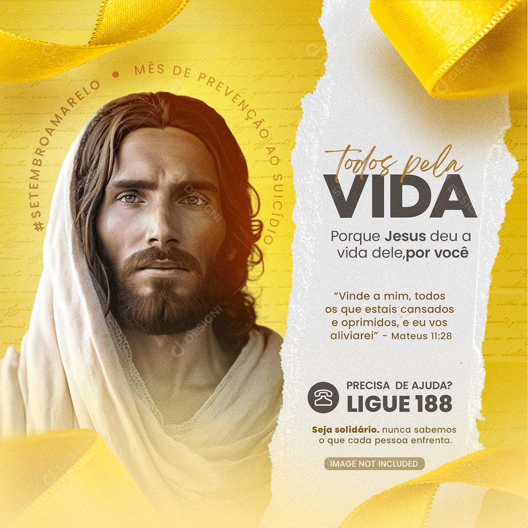 Social Media Setembro Amarelo Todos Pela Vida PSD Editável