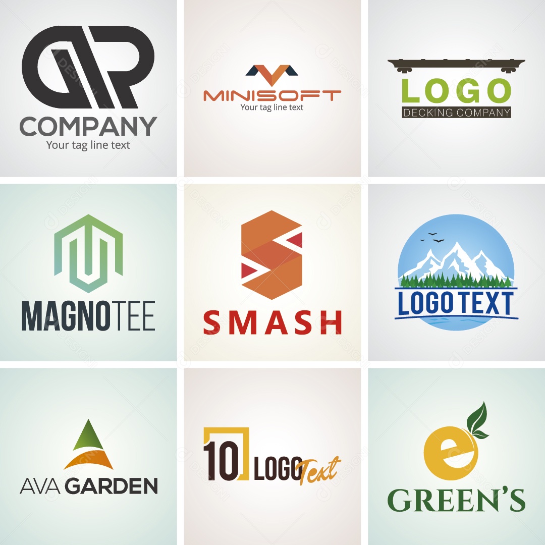 Conjunto de Logos Ilustração Vetor EPS