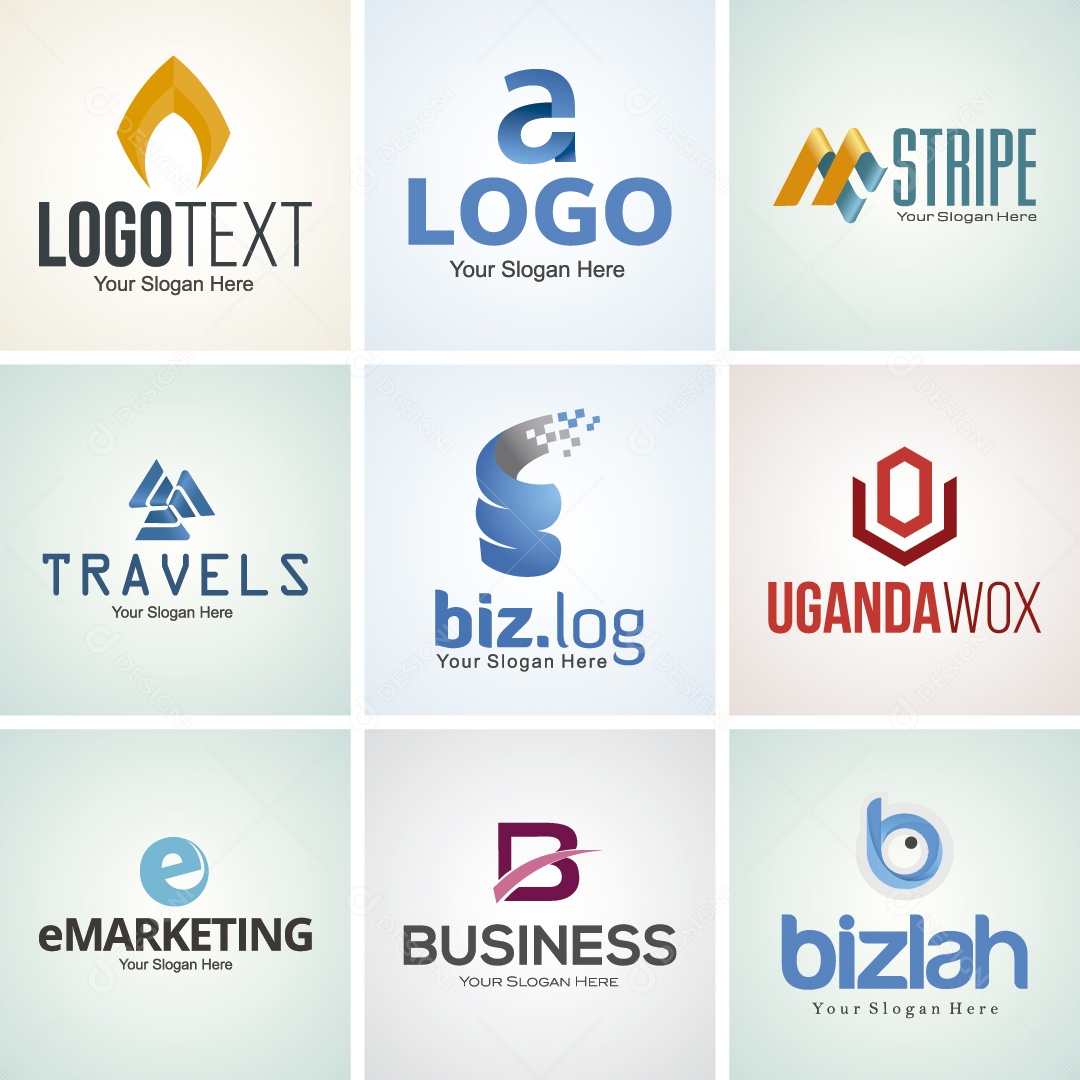 Conjunto de Logos Ilustração Vetor EPS