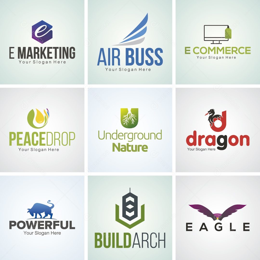 Conjunto de Logos Ilustração Vetor EPS