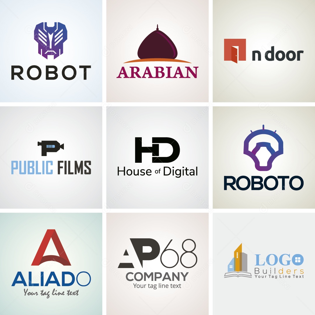 Conjunto de Logos Ilustração Vetor EPS