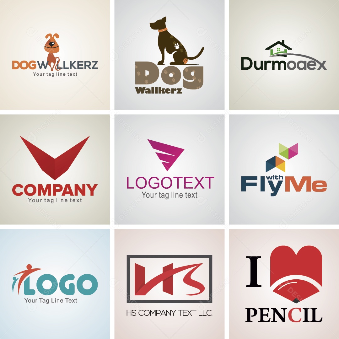 Conjunto de Logos Ilustração Vetor EPS