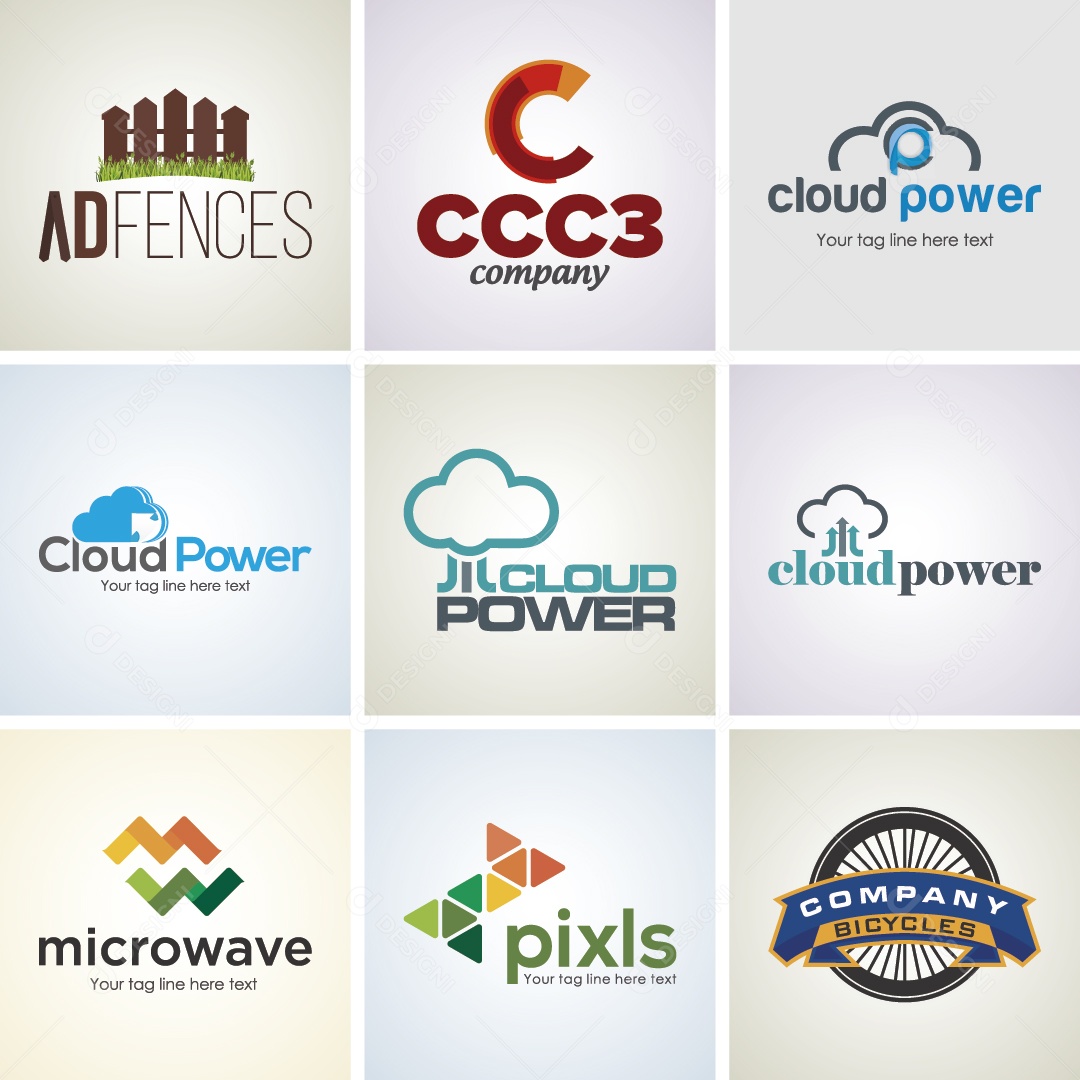 Conjunto de Logos Ilustração Vetor EPS