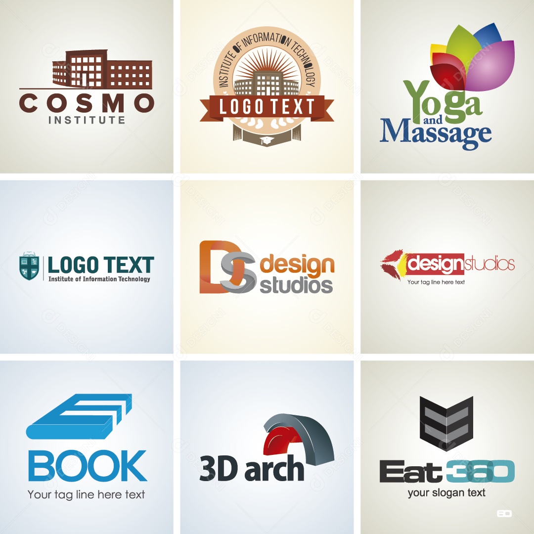 Conjunto de Logos Ilustração Vetor EPS