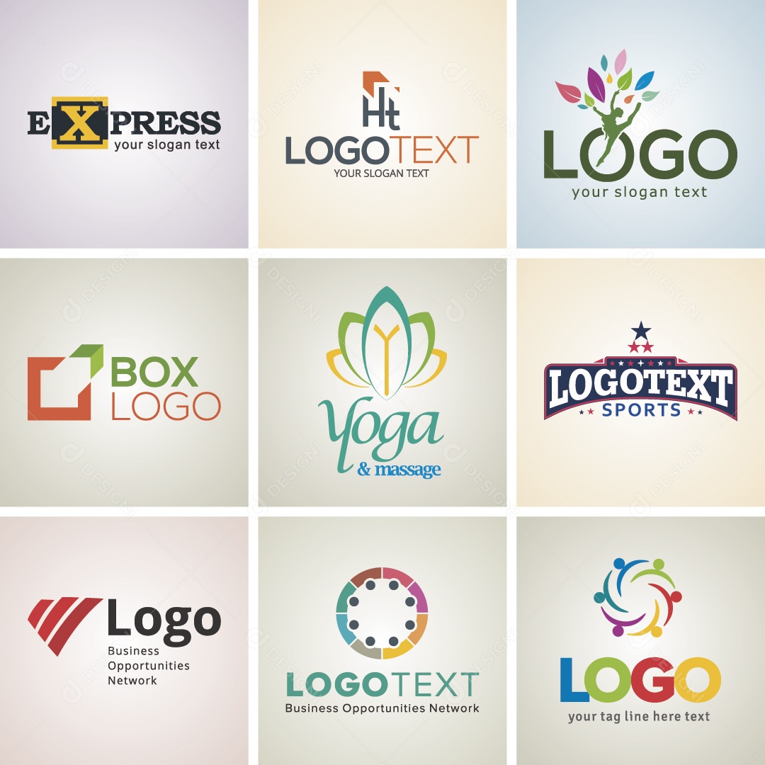 Conjunto de Logos Ilustração Vetor EPS