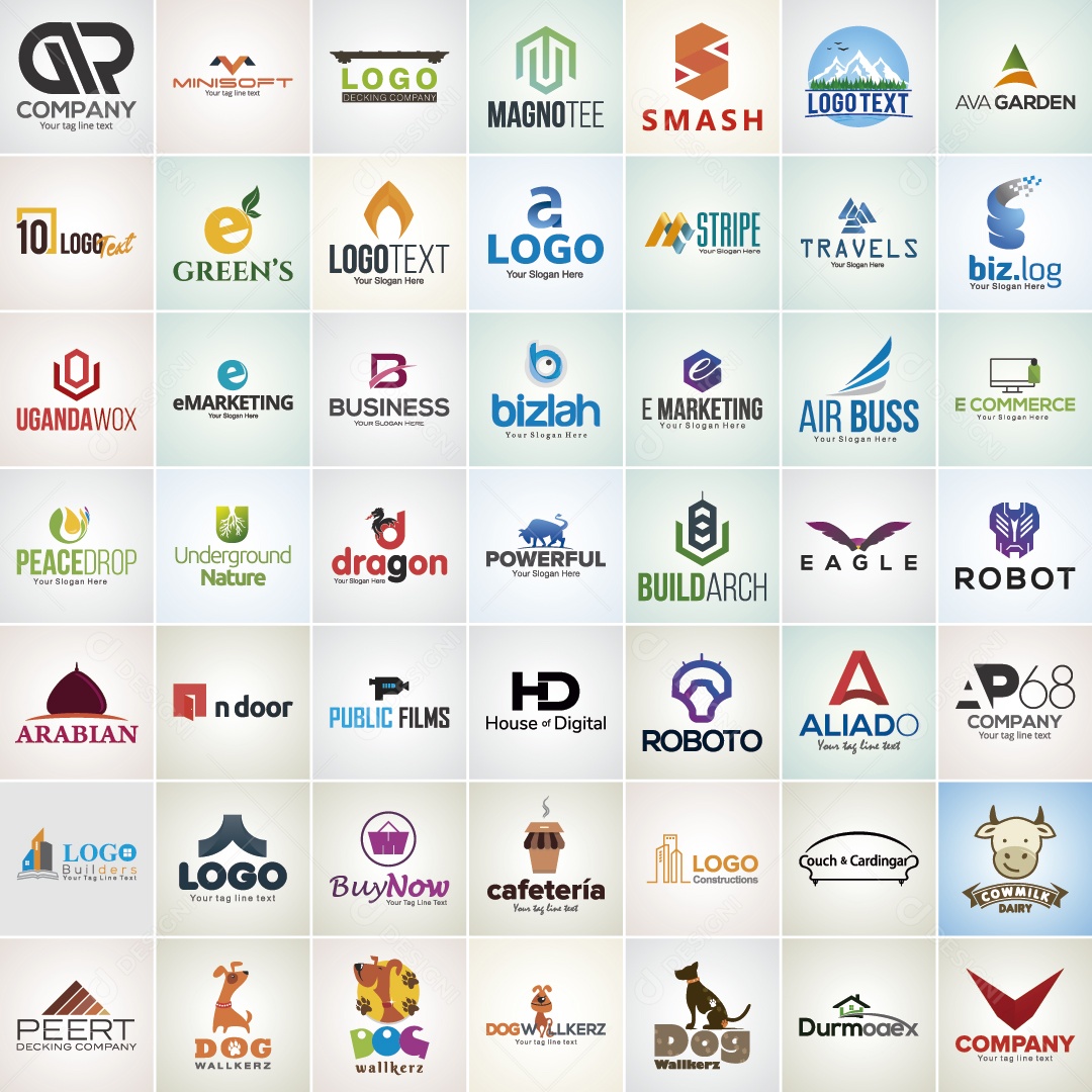 Conjunto de Logos Ilustração Vetor EPS