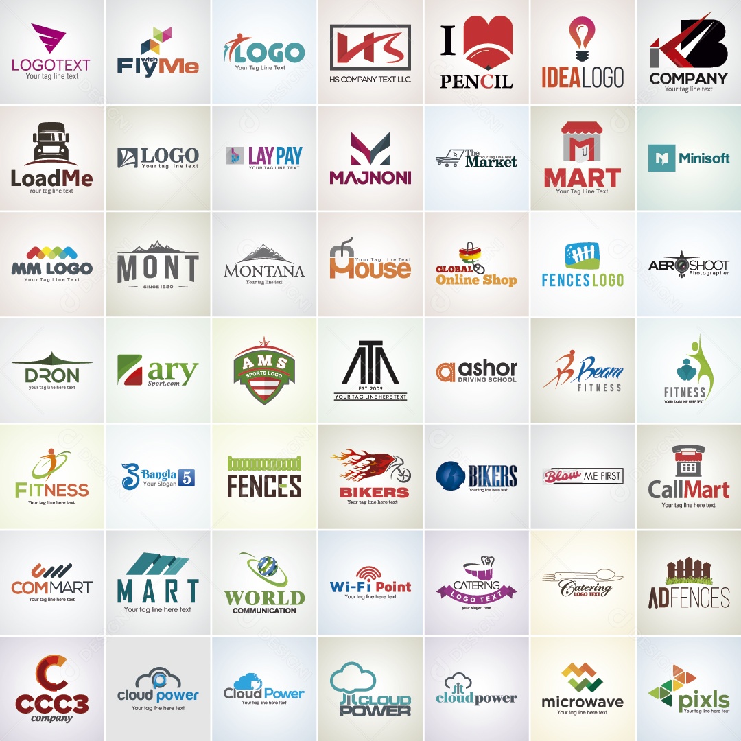 Conjunto de Logos Ilustração Vetor EPS