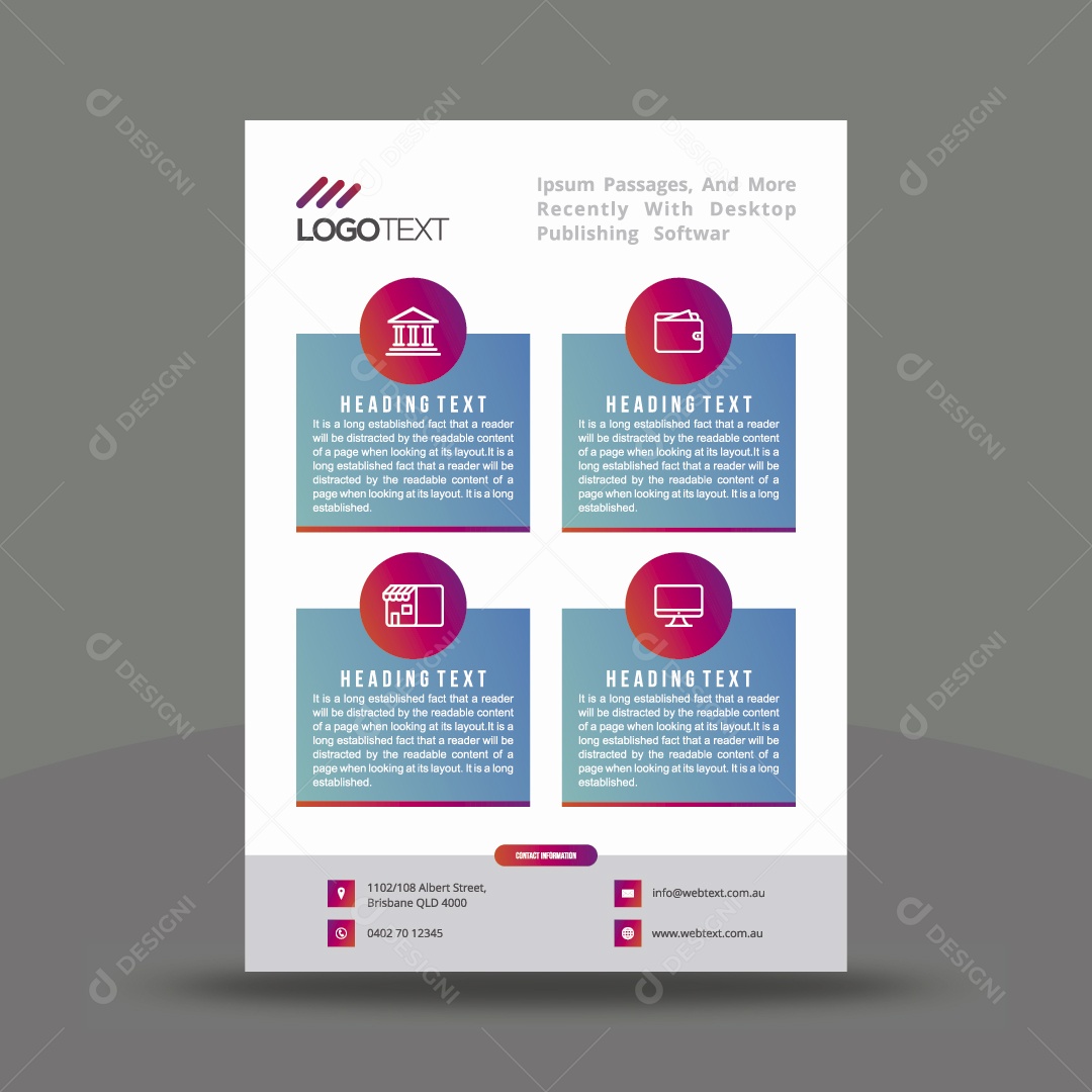 Modelo de Página Ilustração Vetor EPS Editável