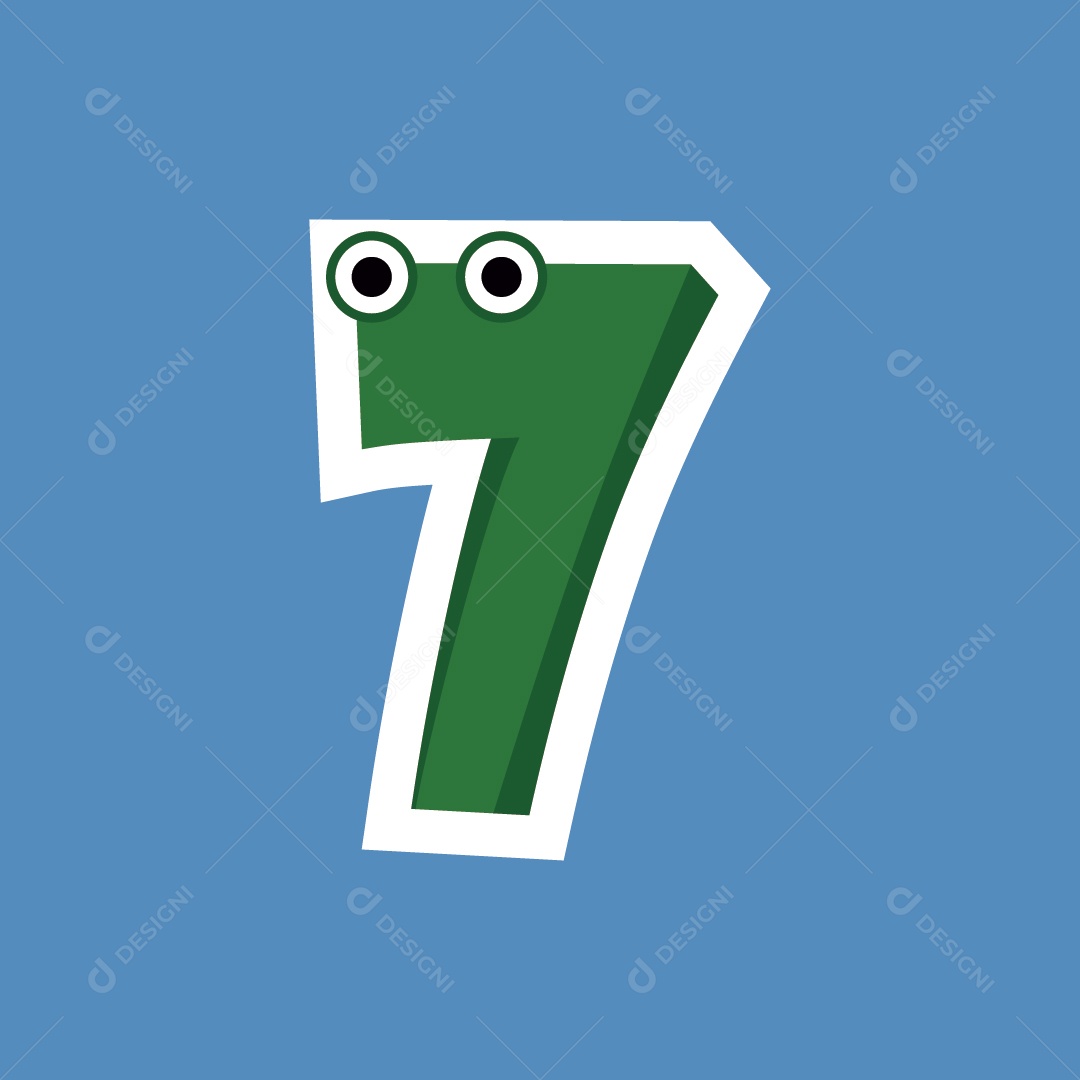 Número 7 Ilustração Vetor EPS