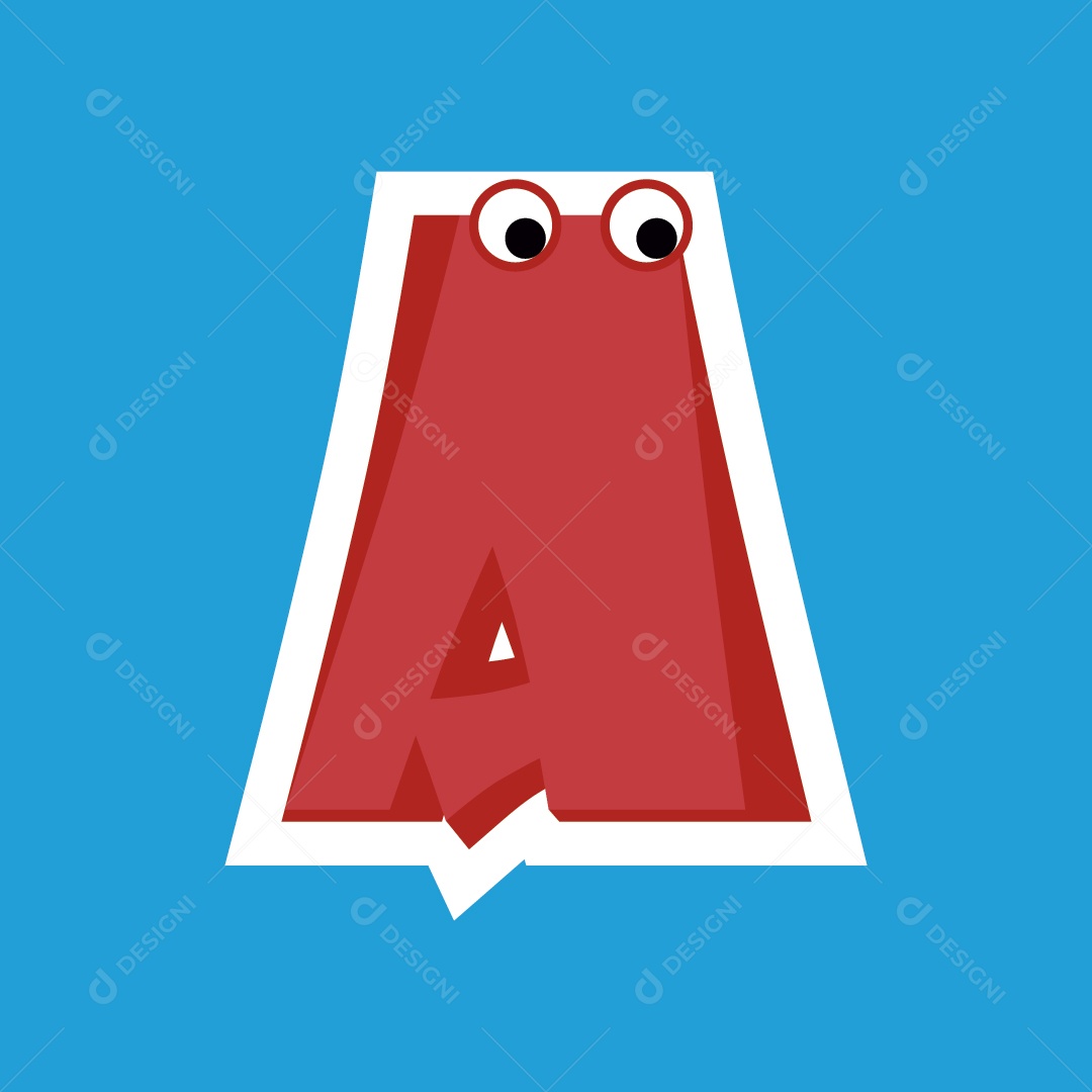 Letra A  do Alfabeto Ilustração Vetor EPS