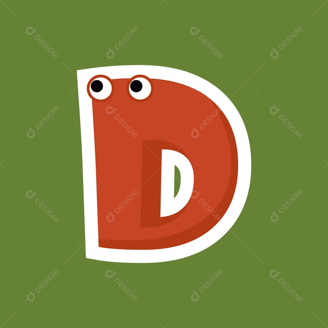 Letra D do Alfabeto Ilustração Vetor EPS